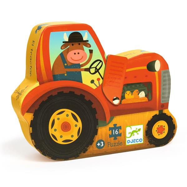 Image Silhouette Puzzle / The tractor - 16 pcs