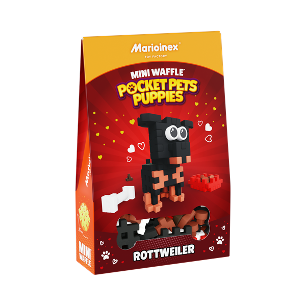 Image Mini Waffle - Chiots de poche : Rottweiler 50 pcs (fr-en)